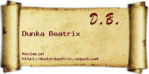 Dunka Beatrix névjegykártya